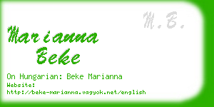marianna beke business card